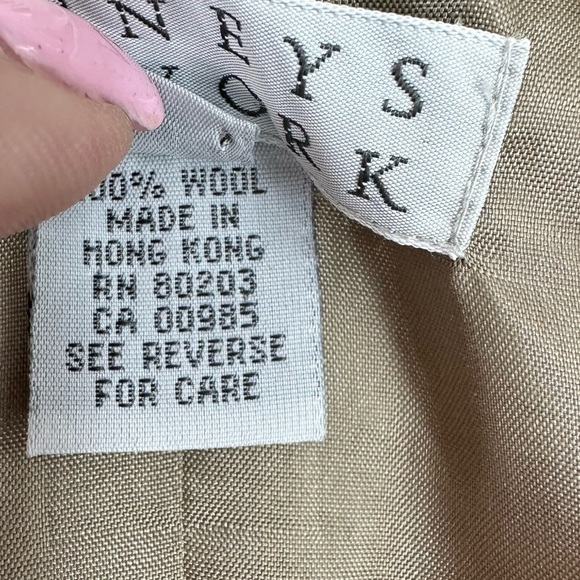 Barney’s Wool Blazer Jacket Womens 6 Tan Khaki Double Breasted - Picture 3 of 7